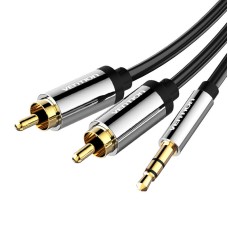 Cable Audio 3.5mm to 2x RCA Vention BCFBI 3m Black Cable Audio 3.5mm to 2x RCA Vention BCFBI 3m Black