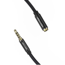 Cable Audio TRRS 3.5mm Male to 3.5mm Female Vention BHCBF 1m Black Cable Audio TRRS 3.5mm Male to 3.5mm Female Vention BHCBF 1m Black