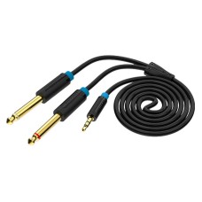 Audio Cable TRS 3.5mm to 2x 6.35mm Vention BACBJ 5m Black Audio Cable TRS 3.5mm to 2x 6.35mm Vention BACBJ 5m Black