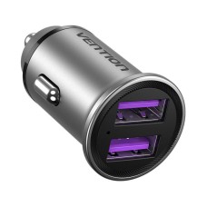 Car Charger 2x USB Vention FFEH0 30W Gray Car Charger 2x USB Vention FFEH0 30W Gray