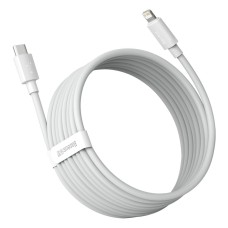 Baseus Simple Wisdom Data Cable Kit USB-C to Lightning PD 20W (2PCS/Set) 1.5m White Baseus Simple Wisdom Data Cable Kit USB-C to Lightning PD 20W (2PCS/Set) 1.5m White