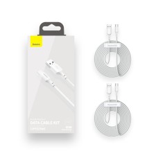 Baseus Simple Wisdom Data Cable Kit USB to Type-C 5A (2PCS/Set)1.5m White Baseus Simple Wisdom Data Cable Kit USB to Type-C 5A (2PCS/Set)1.5m White