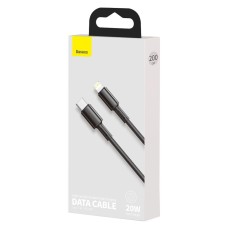 Baseus High Density Braided Cable Type-C to Lightning, PD, 20W, 2m (Black) Baseus High Density Braided Cable Type-C to Lightning, PD, 20W, 2m (Black)