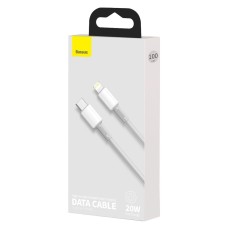 Baseus High Density Braided Cable Type-C to Lightning, PD, 20W, 1m (white) Baseus High Density Braided Cable Type-C to Lightning, PD, 20W, 1m (white)