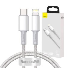 Baseus High Density Braided Cable Type-C to Lightning, PD, 20W, 1m (white) Baseus High Density Braided Cable Type-C to Lightning, PD, 20W, 1m (white)