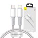 Baseus High Density Braided Cable Type-C to Lightning, PD, 20W, 1m (white)