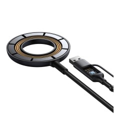Joyroom JR-WQM03 magnetic charger, USB + USB-C, 1.2m (black) Joyroom JR-WQM03 magnetic charger, USB + USB-C, 1.2m (black)