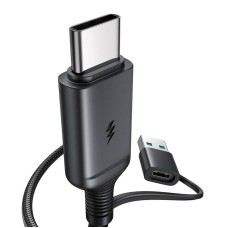Joyroom JR-WQM03 magnetic charger, USB + USB-C, 1.2m (black) Joyroom JR-WQM03 magnetic charger, USB + USB-C, 1.2m (black)