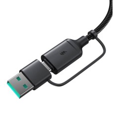 Joyroom JR-WQM03 magnetic charger, USB + USB-C, 1.2m (black) Joyroom JR-WQM03 magnetic charger, USB + USB-C, 1.2m (black)