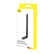 Adapter WiFi with antenna Baseus FastJoy 650Mbps (czarny) Adapter WiFi with antenna Baseus FastJoy 650Mbps (czarny)