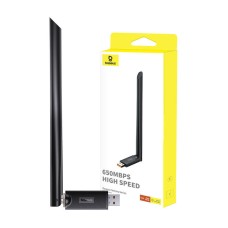 Adapter WiFi with antenna Baseus FastJoy 650Mbps (czarny) Adapter WiFi with antenna Baseus FastJoy 650Mbps (czarny)