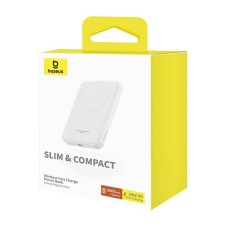 Magnetic Mini Powerbank Baseus 5000mAh, USB-C 20W (white) Magnetic Mini Powerbank Baseus 5000mAh, USB-C 20W (white)