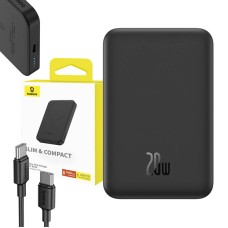 Magnetic Mini Powerbank Baseus 5000mAh, USB-C 20W (black) Magnetic Mini Powerbank Baseus 5000mAh, USB-C 20W (black)