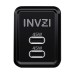 Wall charger INVZI GaN 2x USB-C, 45W, EU (black)