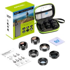 Mobile lens kit APEXEL APL-DG6V2 6 in 1 universal (black) Mobile lens kit APEXEL APL-DG6V2 6 in 1 universal (black)