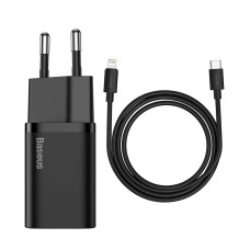Baseus Super Si Quick Charger 1C 20W with USB-C cable for Lightning 1m (black) Baseus Super Si Quick Charger 1C 20W with USB-C cable for Lightning 1m (black)