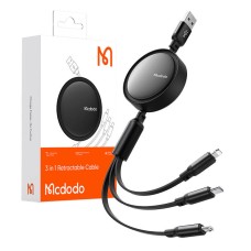 3in1 USB to USB-C / Lightning / Micro USB Cable, Mcdodo CA-7256, 3.5A, 1.2m (black) 3in1 USB to USB-C / Lightning / Micro USB Cable, Mcdodo CA-7256, 3.5A, 1.2m (black)