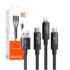 3in1 USB to USB-C / Lightning / Micro USB Cable, Mcdodo CA-5790, 3.5A, 1.2m (black) 3in1 USB to USB-C / Lightning / Micro USB Cable, Mcdodo CA-5790, 3.5A, 1.2m (black)