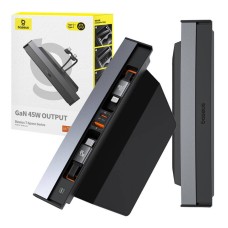 Hub Baseus T-Space with USB-C to lightning cables for Tesla Cars (black) Hub Baseus T-Space with USB-C to lightning cables for Tesla Cars (black)