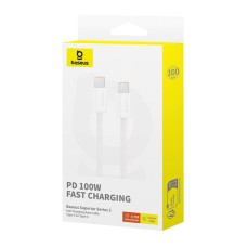 Kabel szybkiego ładowania USB-C do USB-C Baseus Superior 2 100W 1m (biały)