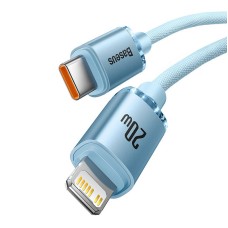 Kabel USB-C do iP Baseus Crystal Shine, 20W, 2m (niebieski)