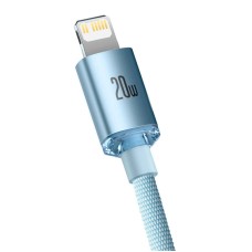 Kabel USB-C do iP Baseus Crystal Shine, 20W, 2m (niebieski)