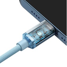 Kabel USB-C do iP Baseus Crystal Shine, 20W, 2m (niebieski)