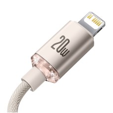 Kabel USB-C do iP Baseus Crystal Shine, 20W, 2m (różowy) Kabel USB-C do iP Baseus Crystal Shine, 20W, 2m (różowy)