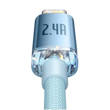 Kabel USB do iP Baseus Crystal Shine, 2.4A, 1.2m (niebieski) Kabel USB do iP Baseus Crystal Shine, 2.4A, 1.2m (niebieski)