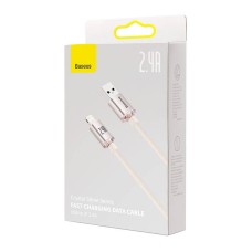 Kabel USB do iP Baseus Crystal Shine, 2.4A, 1.2m (różowy) Kabel USB do iP Baseus Crystal Shine, 2.4A, 1.2m (różowy)