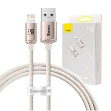 Kabel USB do iP Baseus Crystal Shine, 2.4A, 1.2m (różowy) Kabel USB do iP Baseus Crystal Shine, 2.4A, 1.2m (różowy)