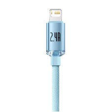 Kabel USB do iP Baseus Crystal Shine, 2.4A, 2m (niebieski) Kabel USB do iP Baseus Crystal Shine, 2.4A, 2m (niebieski)