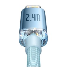 Kabel USB do iP Baseus Crystal Shine, 2.4A, 2m (niebieski) Kabel USB do iP Baseus Crystal Shine, 2.4A, 2m (niebieski)