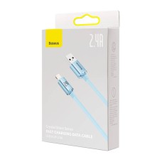 Kabel USB do iP Baseus Crystal Shine, 2.4A, 2m (niebieski) Kabel USB do iP Baseus Crystal Shine, 2.4A, 2m (niebieski)