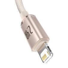 Kabel USB do iP Baseus Crystal Shine, 2.4A, 2m (różowy) Kabel USB do iP Baseus Crystal Shine, 2.4A, 2m (różowy)