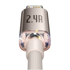 Kabel USB do iP Baseus Crystal Shine, 2.4A, 2m (różowy) Kabel USB do iP Baseus Crystal Shine, 2.4A, 2m (różowy)