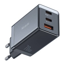 GaN Mcdodo CH-1543 network charger, 2x USB-C, 1x USB, 67W + USB-C to USB-C 2m cable (black) GaN Mcdodo CH-1543 network charger, 2x USB-C, 1x USB, 67W + USB-C to USB-C 2m cable (black)