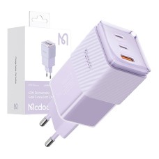 GaN 67W mains charger Mcdodo CH-1502 2x USB-C, USB-A (purple) GaN 67W mains charger Mcdodo CH-1502 2x USB-C, USB-A (purple)