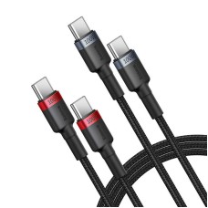 Cable Baseus Cafule USB-C to USB-C 100W,1m, 2psc (Red Black, Grey Black) Cable Baseus Cafule USB-C to USB-C 100W,1m, 2psc (Red Black, Grey Black)