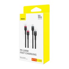 Cable Baseus Cafule USB-C to USB-C 100W,1m, 2psc (Red Black, Grey Black) Cable Baseus Cafule USB-C to USB-C 100W,1m, 2psc (Red Black, Grey Black)