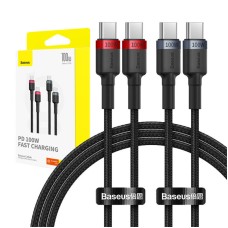 Cable Baseus Cafule USB-C to USB-C 100W,1m, 2psc (Red Black, Grey Black) Cable Baseus Cafule USB-C to USB-C 100W,1m, 2psc (Red Black, Grey Black)