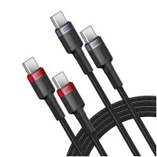 Cable Baseus Cafule USB-C to USB-C 100W,2m, 2psc (Red Black, Grey Black) Cable Baseus Cafule USB-C to USB-C 100W,2m, 2psc (Red Black, Grey Black)