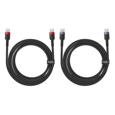 Cable Baseus Cafule USB-C to USB-C 100W,2m, 2psc (Red Black, Grey Black) Cable Baseus Cafule USB-C to USB-C 100W,2m, 2psc (Red Black, Grey Black)