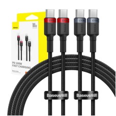 Cable Baseus Cafule USB-C to USB-C 100W,2m, 2psc (Red Black, Grey Black) Cable Baseus Cafule USB-C to USB-C 100W,2m, 2psc (Red Black, Grey Black)