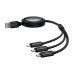 Fast Charging Cable 3in1 Baseus Free2Draw, USB to micro USB+USB-C+Lightning, 3.5A, 1.1m (black)