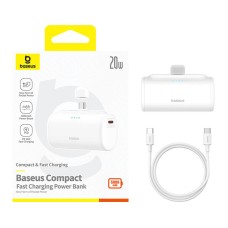 Powerbank Baseus Compact 5000mAh, 20W, USB-C (biały) Powerbank Baseus Compact 5000mAh, 20W, USB-C (biały)