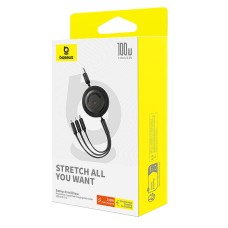 3-in-1 Baseus Free2Draw USB to M+L+C 100W cable, 1.1 m (black) 3-in-1 Baseus Free2Draw USB to M+L+C 100W cable, 1.1 m (black)
