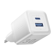 Wall charger, Vention, FEQW0-EU, USB-C + USB- A, 30W/30W , GaN (white)