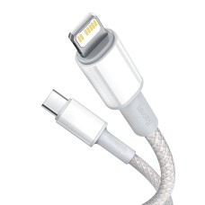 USB-C to Lightning Baseus High Density Braided Cable, 20W, PD, 2m (white)