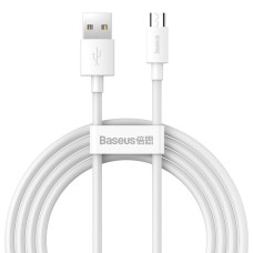 Baseus Simple Wisdom Data Cable Kit USB to Micro 2.1A (2PCS/Set) 1.5m White Baseus Simple Wisdom Data Cable Kit USB to Micro 2.1A (2PCS/Set) 1.5m White